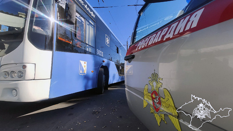 Росгвардейцы задержали в севастопольском троллейбусе двоих дебоширов