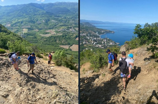 В горах Крыма спасли мужчину с двумя детьми