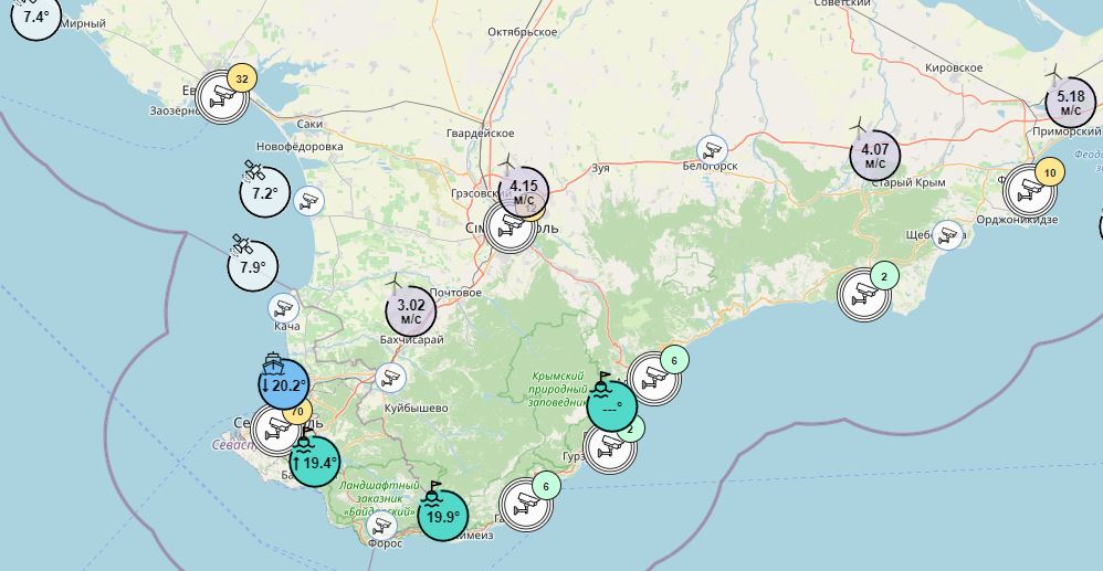 Карта осадков крыма в реальном времени